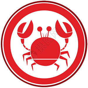 红圈蟹标志卡通人物背景图片