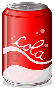 一罐可乐在白色背景上的插图图片