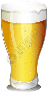 莫哈韦白色背景上一杯冰啤酒的插图插画