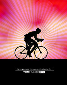 运动公路自行车骑手自行车向量背景图片