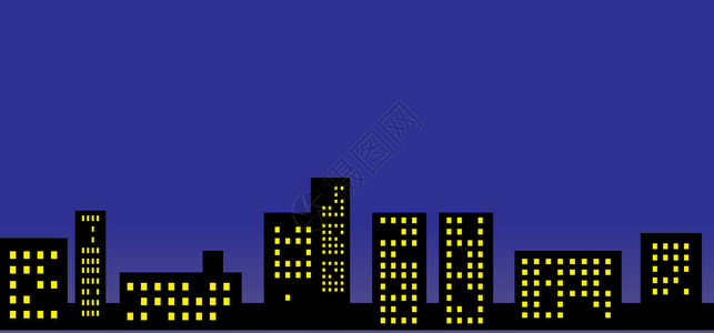 夜晚天空背景夜间城市光影的矢量图片