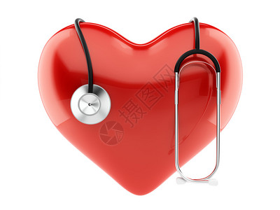 内科医生红色心脏3度变异和stetho设计图片