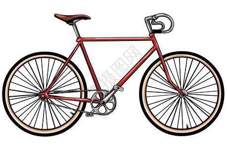 矢量红色自行车图片