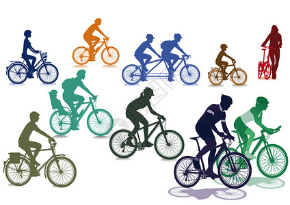 骑自行车的人和自行车图片