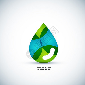 绿色生态水滴矢量概念图片