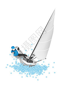 赛艇比赛在赛跑中乘小船游过一波浪图片