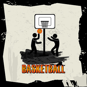 灰色背景矢量图上的篮球设计背景图片