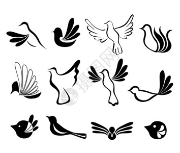 抽象鸟符号集图片