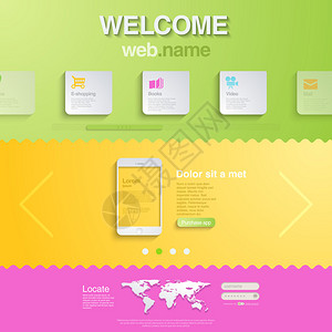 移动设备的网站设计模板HTML5样式时尚创意的经营理念现图片
