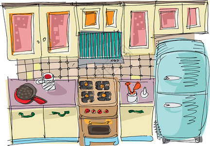 厨房卡通图片