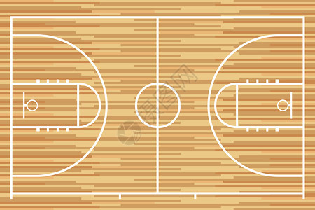 带镶木地板的篮球场向量图片
