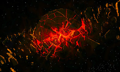 太空中爆炸的行星图片