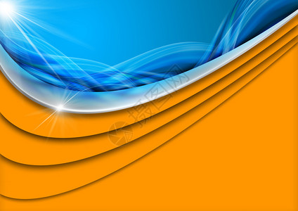 蓝色和橙色抽象背景图片