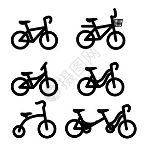 用于白色背景矢量插图的自行车设计图片