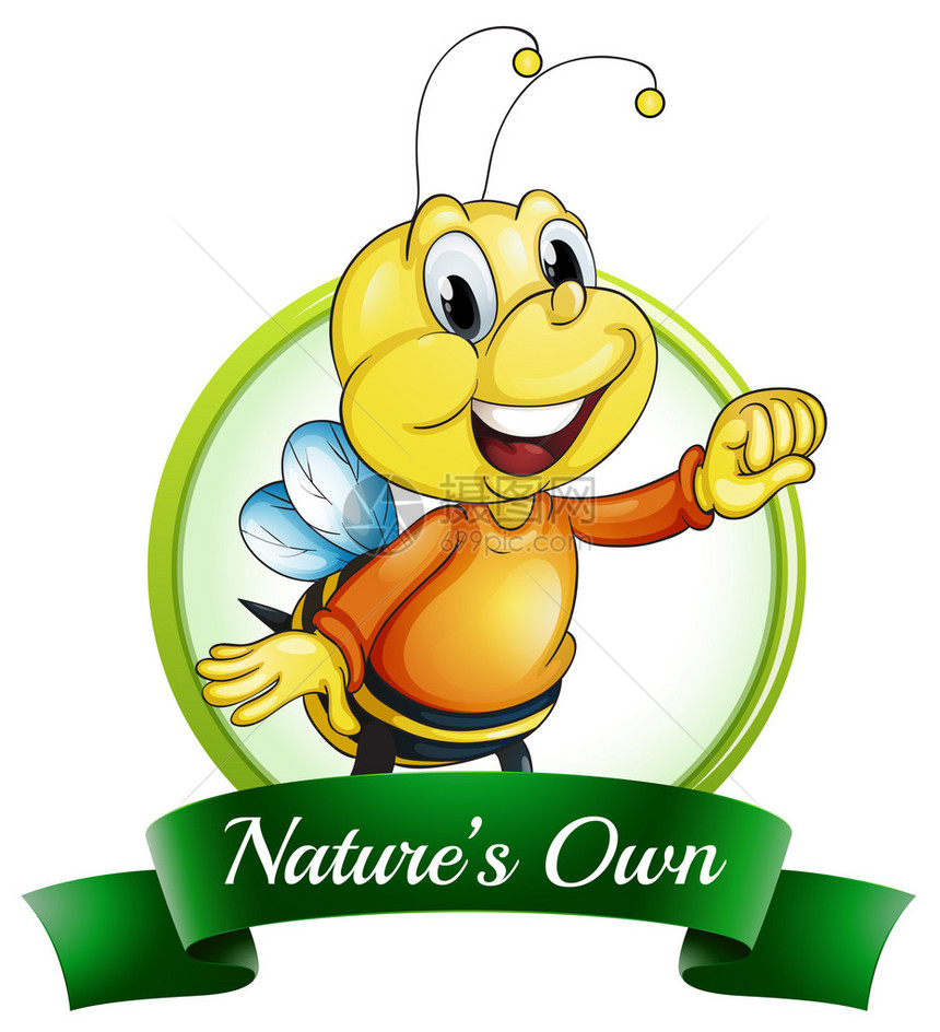 用白色背景的笑蜜蜂来说明自然本身的图片