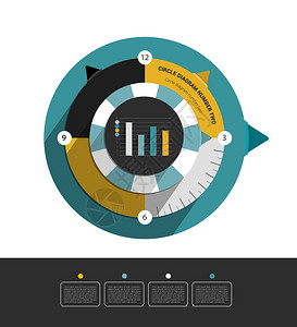 圆形信息图表用于打印或网页的现代平面圆形方案潮流背景图片