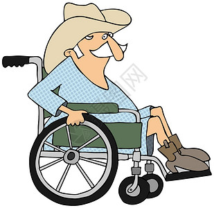 病号服这个插图描绘了坐在轮椅上插画