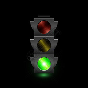 绿灯亮着的交通灯的插图图片
