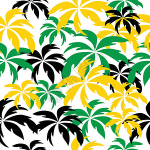 牙买加棕榈树的颜色无背景图片