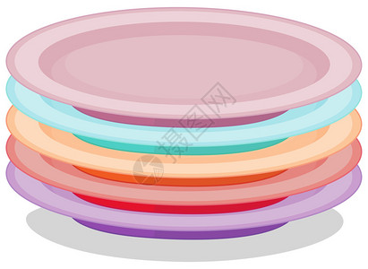 一堆盘子的插图背景图片
