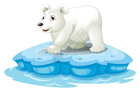 北极熊在冰山上的插图图片