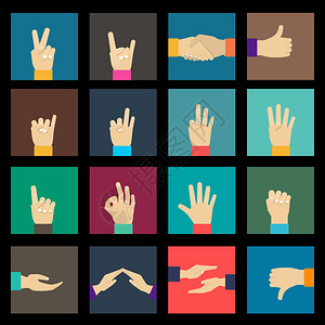 人类手表符号和手势图标设置图片
