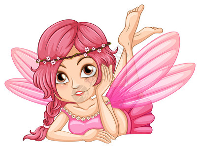 一个粉红色的仙女的插图高清图片
