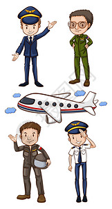 飞行员和飞机的插图图片