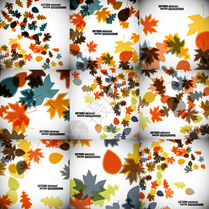 秋天的背景集矢量图背景图片
