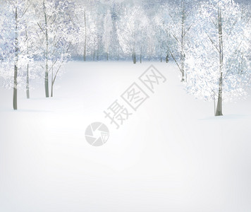 矢量冬季雪景图片