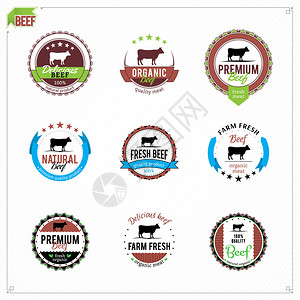 矢量牛肉标签9个很棒的标图片