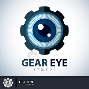 Gear眼睛符号图标logo模板设计背景图片