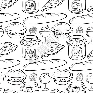 无缝食物的插图背景图片