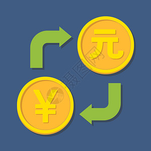 货币兑换日元和矢量图图片