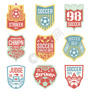 平面样式的足球标志彩色打印图片