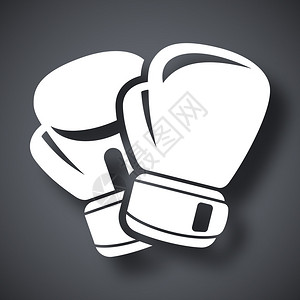 拳击手套黑色和白色图标图片