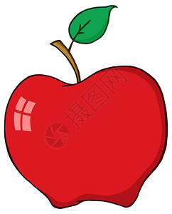 白色背景卡通红苹果图片