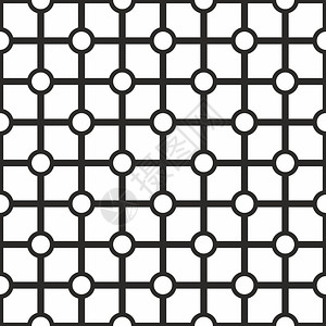 无缝装饰壁纸的黑色和白色平面黑白几何图片