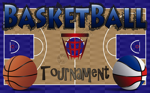 篮球比赛海报插图背景图片
