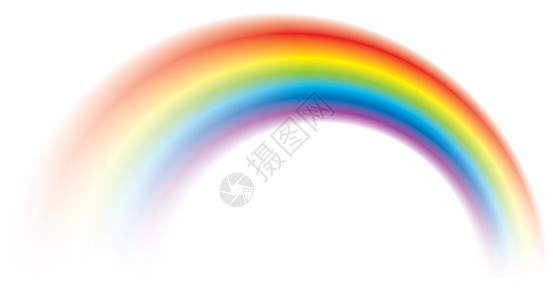 东方雨虹美丽的矢量生动的多彩虹闪插画