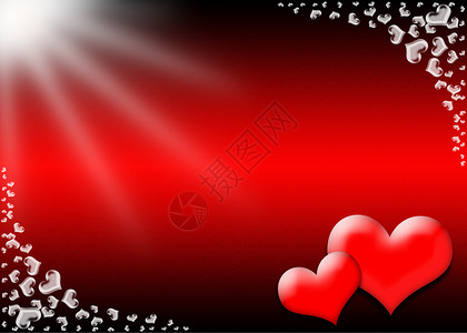 情人节卡片红黑背景的心框爱的明背景图片