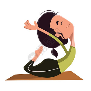 做瑜伽的女人矢量插画卡通人物图片