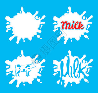 牛奶酸奶或油蓝色背图片