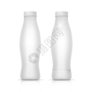 矢量空白色包装容器瓶酸奶图片