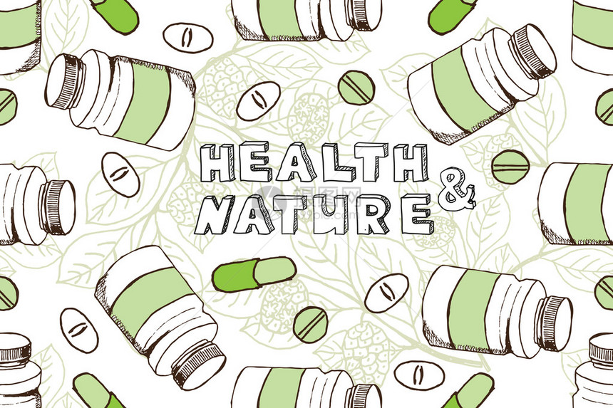 健康与自然补品系列Bckground用草药和丸诺丽果图片