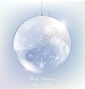 与雪花的抽象圣诞节玻璃球图片