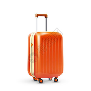 橙色旅行塑料手提箱图片