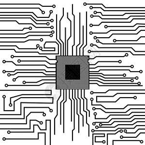 电路板cpu矢量插图图片