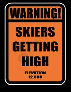 卡通警告标志上橘色背景的天图片