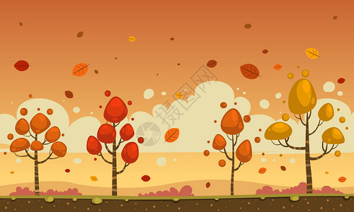 游戏风卡通秋景背设计图片